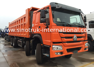 Orange Sinotruk Howo Dump Truck 371 HP 12 Wheels LHD High Loading Capacity