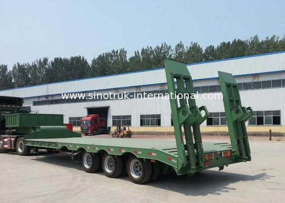 Низк-кровати цапфы 60Tons 15m тележки трейлера 3 Semi для нагружая машины конструкции