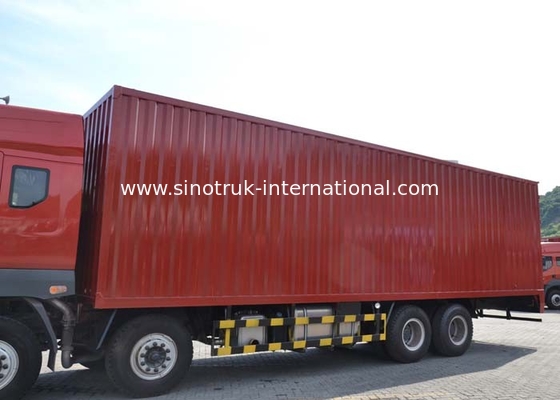 тележка коробки груза 336HP евро 2 8X4 LHD красная коммерчески 30-60 тонн