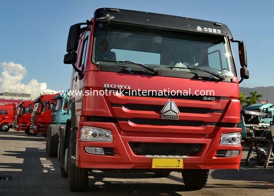 тележка коробки груза 336HP евро 2 8X4 LHD красная коммерчески 30-60 тонн