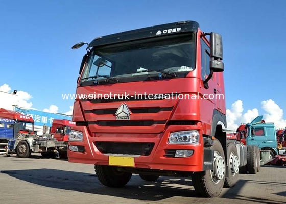 тележка коробки груза 336HP евро 2 8X4 LHD красная коммерчески 30-60 тонн
