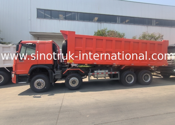 Sinotruk Howo Типпер Дэмп Трк 400hp 8 × 4 Rhd 12 колес Большой поднос 7600 мм