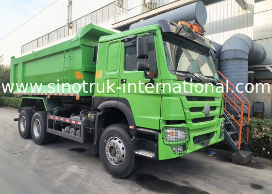 Sinotruk Howo Tipper Dump Truck 380hp 6 × 4 U Форма грузового кузова Зеленый цвет
