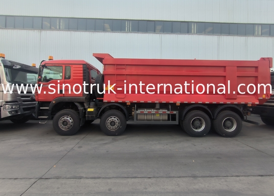 Sinotruk Howo Tipper Dump Truck Tx 400hp Euro 2 8 × 4 Lhd U-образный грузовой ящик Красный