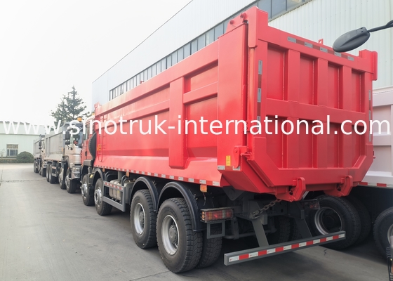 Sinotruk Howo Tipper Dump Truck Tx 400hp Euro 2 8 × 4 Lhd U-образный грузовой ящик Красный