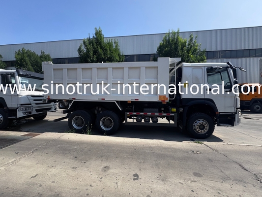 Двигатель SINOTRUK 371HP 6 × 4 LHD HOWO Дамп-Трак Белый 19-20CBM Средний подъем