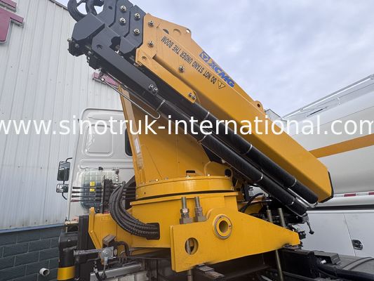 SINOTRUK Truck Mounted Cranes Equipment 12 Tons XCMG For Lifting 6X4  Knuckle Boom Crane Yellow, eye-catching, Military bumper