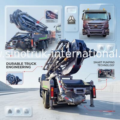 Высокопоставленный мастер HOWO 380HP Smart Pump Truck ≈ 52m Boom 6x4 Traction для непревзойденного вертикального разлива