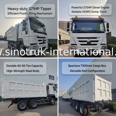 SINOTRUK HOWO 371HP Тяжелый грузовик с 10 колесами и прямоугольной грузовой коробкой