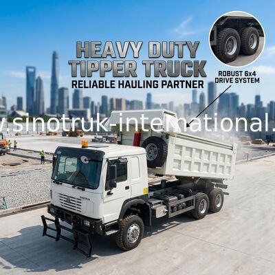 SINOTRUK 371HP 6 × 6 RHD HOWO Dump Truck Белый 19-20CBM Передний подъем Полноприводный, с брезентом, популярная модель в Гайане