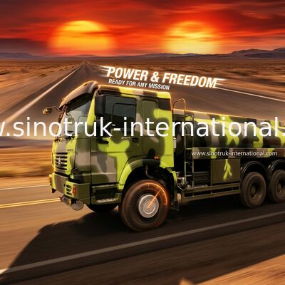 тележка топливозаправщика 16 топлива 336HP HOWO воинская - тележки перевозки сырой нефти 25CBM