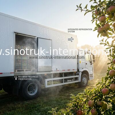 25 тонн SINOTRUK Refrigerated тележка LHD 6X4 еды, тележка коробки холодильника