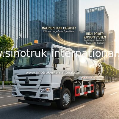 Тележка 18CBM LHD 336HP канализационного резервуара тележки всасывания нечистот вакуумного насоса очищая