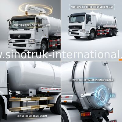 Низкая тележка 6X4 Euro2 336HP вачуумного насоса оборудования чистки сточной трубы расхода топлива