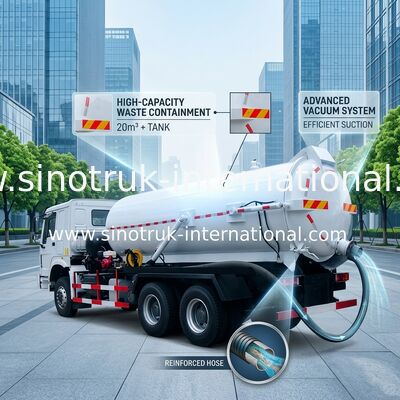 Вакуумируйте тележку бака вакуума корабля 15-18CBM RHD всасывания с системой трубы