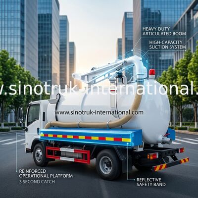 Тележка всасывания нечистот SINOTRUK HOWO для предпринимательства 5-6CBM LHD 4X2 Euro2 санобработки