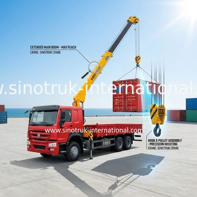 Сверхмощные 12 тонны тележки HIAB установили телескопичный подъем груза тележки крана 6X4 LHD