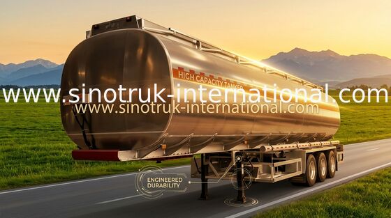 Semi цапфы тележки масляного бака 3 трейлера 50-80 тонн 45-60CBM SINOTRUK HOWO