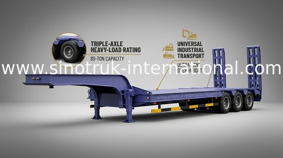 Низк-кровати цапфы 60Tons 15m тележки трейлера 3 Semi для машины нося конструкции
