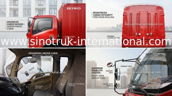 SINOTRUK HOWO 16 тонн тележек светлой обязанности LHD 140HP, Коробки Van Тележки ZZ1167G3815C1