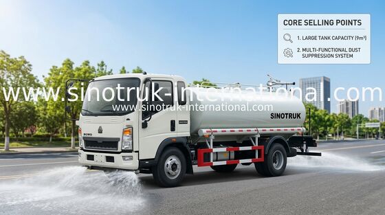 Ряд тележки цистерны с водой LHD света SINOTRUK 5-8CBM распыляя широко