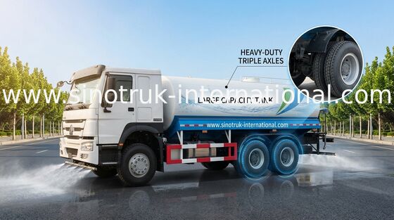 Ряд тележки цистерны с водой 6x4 SINOTRUK HOWO LHD 15-20CBM распыляя широко