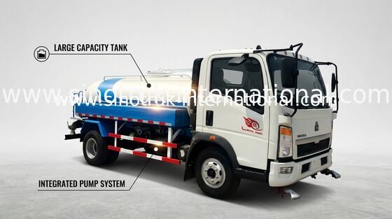 Тележка цистерны с водой 5-8CBM легкой тележки SINOTRUK HOWO для топить дороги