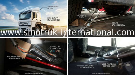 Длинная тележка трактора тонны HOWO кабины 70 для строительной площадки