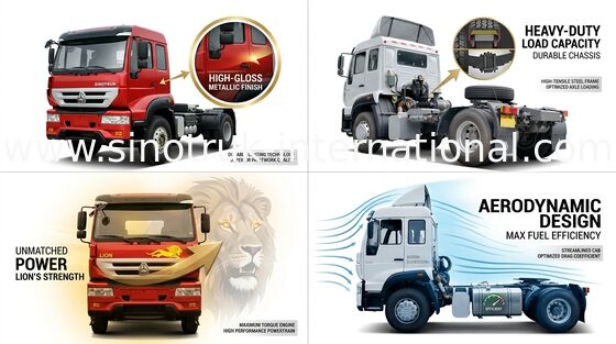 Принц Трактор Тележка 4X2 Euro2 266HP 18Tons ZZ4181M3611W SINOTRUK золотистый