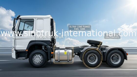 × 4 HW76 Lhd 10Wheels 400Hp 6 тележки трактора Sinotruk Howo белое