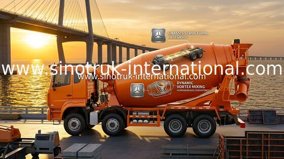 Sinotruk Howo N7 Бетонный смеситель 6 X 4 Euro 2 380hp Для строительства