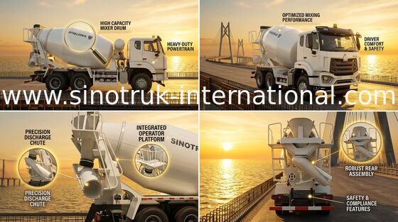 Тележка 6×4 RHD ZZ1257V324JB1R конкретного смесителя SINOTRUK HOWO