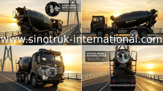 Новый HOWO HOHAN SINOTRUK Бетономеситель Черный 10CBM 380HP 8X4 RHD