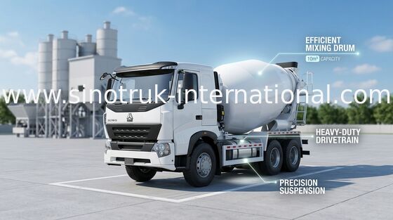 тележка 9CBM конкретного смесителя 336HP 6X4 LHD A7, износоустойчивый смеситель тележки цемента бака