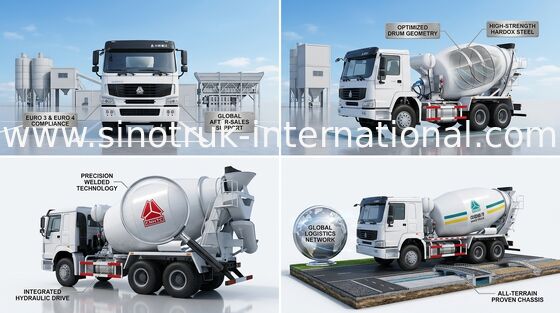 Тележка SINOTRUK HOWO 10CBM 290HP 6X4 LHD ZZ5257GJBM3841W конкретного смесителя