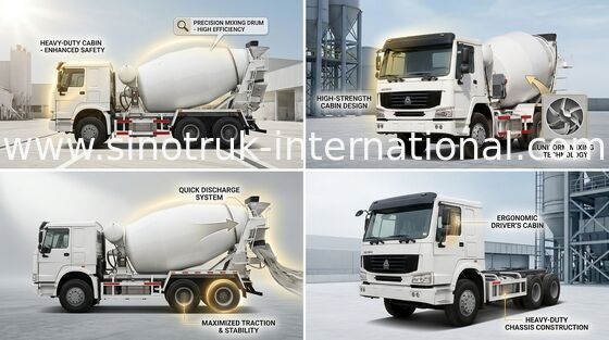 Тележка SINOTRUK HOWO 10CBM 336HP 6X4 LHD ZZ5257GJBN3841W конкретного смесителя