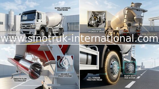 Тележка 16CBM 371HP 8X4 LHD ZZ1317N3667A конкретного смесителя SINOTRUK HOWO