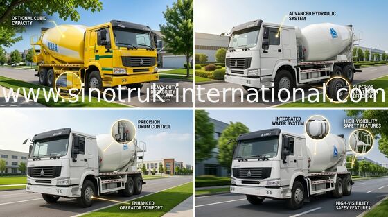 Тележка SINOTRUK HOWO 12CBM 336HP 6X4 LHD ZZ5257GJBN4048W конкретного смесителя