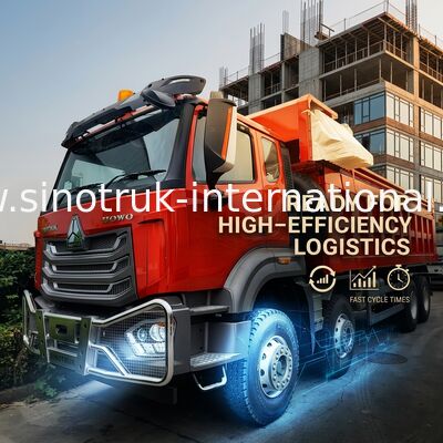 Супер подшипник HOWO 8×4 Red Tipper. 371 лошадиная сила, 27 лошадиных моторов, большая вместимость, 80 100 тонн тяжелого транспорта.