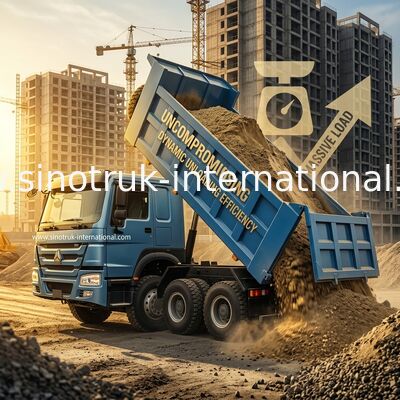 Увлекательный голубой HOWO 8×4 380HP 26.91CBM Дамп-Трак, где сила встречает точность в каждой нагрузке!