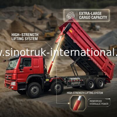 HOWO 12 колес Sinotruk 8X4 Дэмп-Трук 400hp Для добычи полезных ископаемых Контейнер типа LHD U