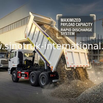 Sinotruk Howo / Hohan 6×4 Дампер с подъемником 10 колес прямоугольный грузовой корпус 20CBM Белый цвет