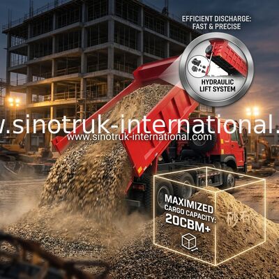 Sinotruk Howo Tipper Dump Truck 6 × 4 Lhd 10 колес Призрачное лицо Бампер Горные шины