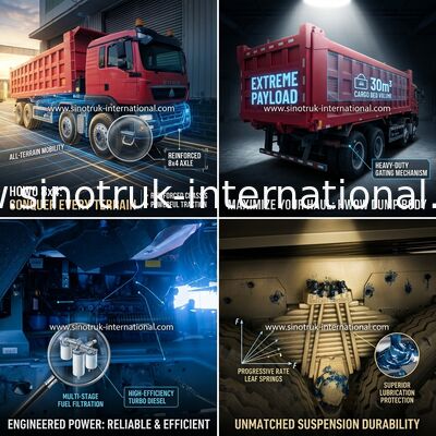 Sinotruk Howo Tipper Dump Truck Tx 400hp Euro 2 8 × 4 Lhd 12 колес Красный