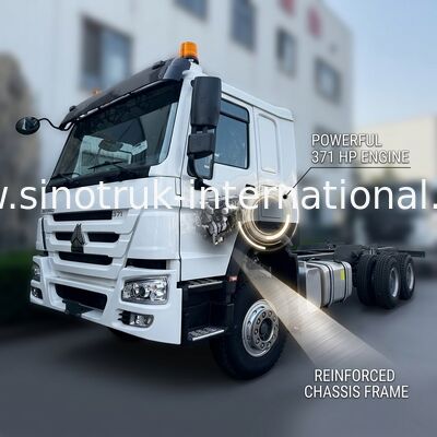 SINOTRUK HOWO Шасси грузовика SINOTRUK двигатель 371HP 6 × 4 RHD со световым предупреждением, используемый в грузовиках грузовых грузовиков Водокаров