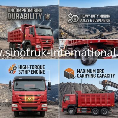 Подержанный Sinotruk Howo 6x4 Дэмп-Трак 371hp Тяжелая работа