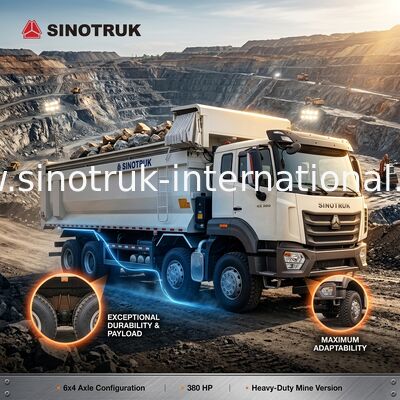Sinotruk Hohan Новый HOWO Дэмп-грузовик N7 6 × 4 10 колес 380hp RHD U Тип Автоматическая брезент