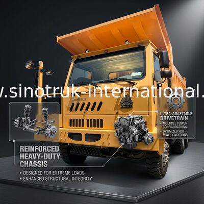 Sinotruk Howo Горный сбросщик 90 тонн 6 × 4 высокопрочный стальной грузовой корпус