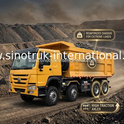 Sinotruk Howo Дэмпер Дэмпер 8 × 4 Lhd 12 колес U-образный корпус Euro 2