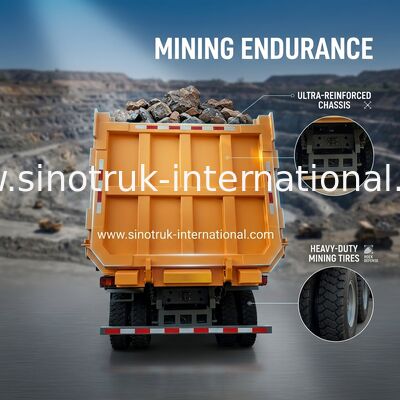 SINOTRUK Heavy Duty Tipper Dump Truck LHD с односторонней высокопрочной скелетной кабиной 371HP